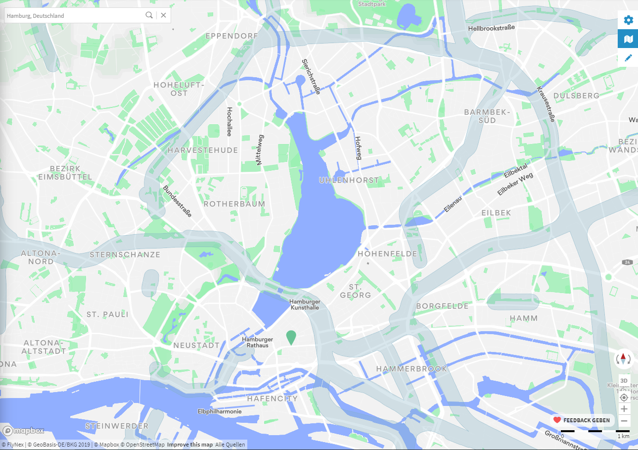 Map2Fly Karte ohne Untergrundgleise