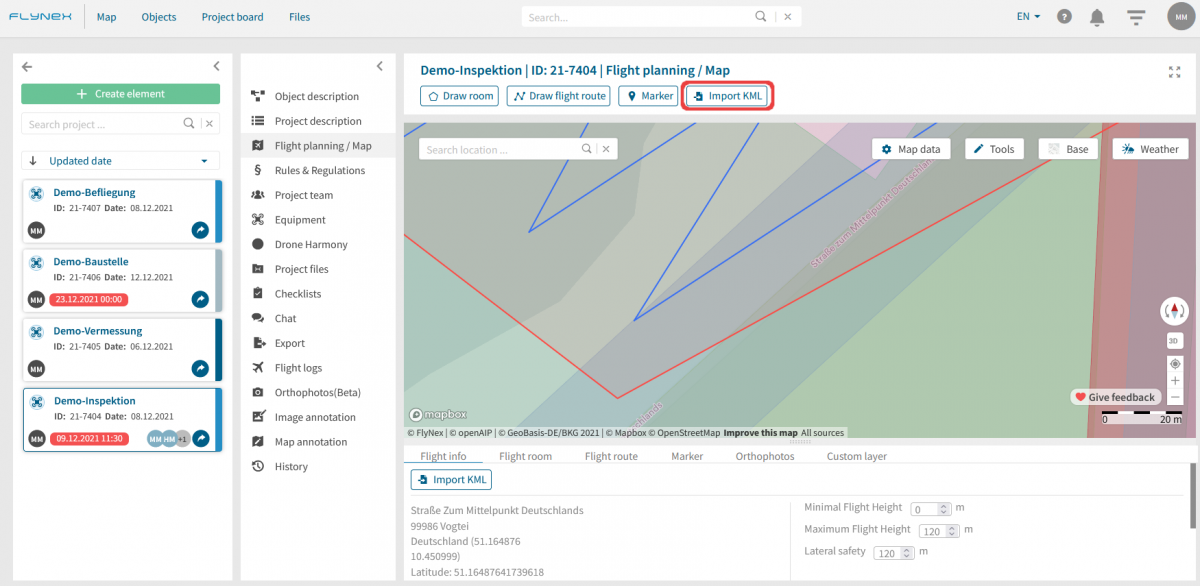 How do I import KML files? FlyNex