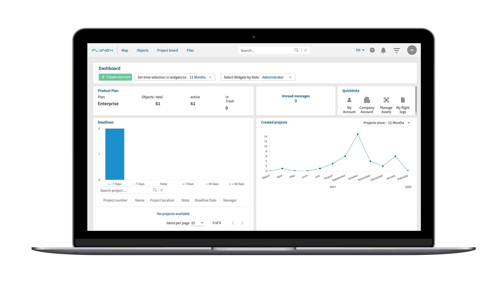 FlyNex_Software_Infrastructure_Inspections FlyNex - End-to-end Software Plattform Dashboard